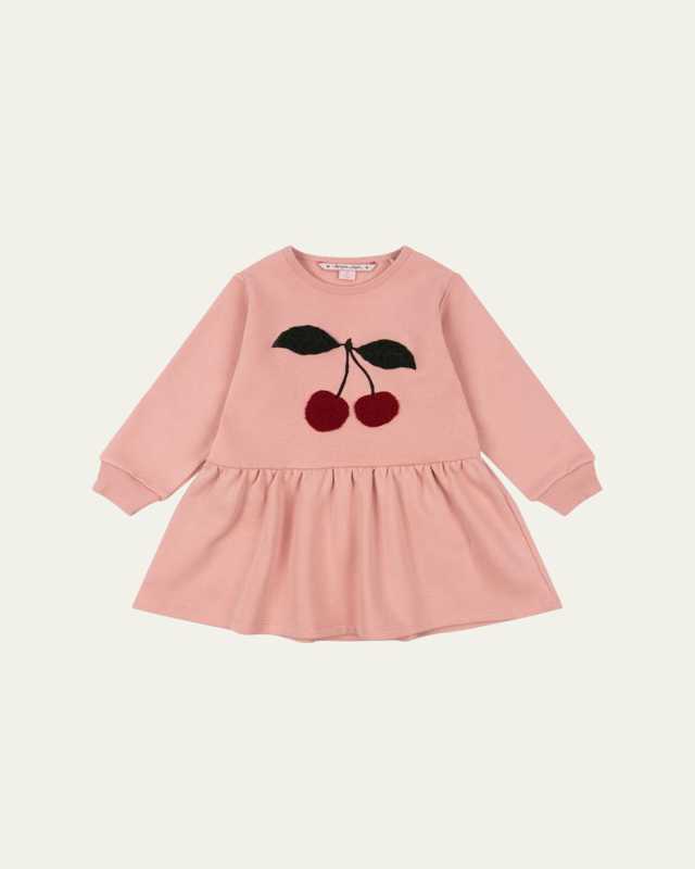 Girl's Lou Cherry Sweatshirt Dress, Size 18M-10